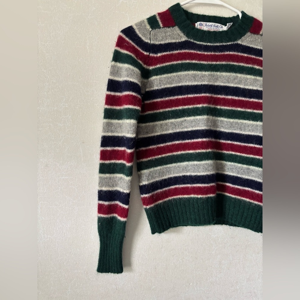 VINTAGE |Striped Green and Red Women's Sweater | Size XS - Picture 4 of 7